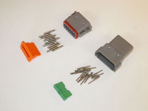 12x gray deutch dt series connector set 14-16-18 ga solid nickel terminals