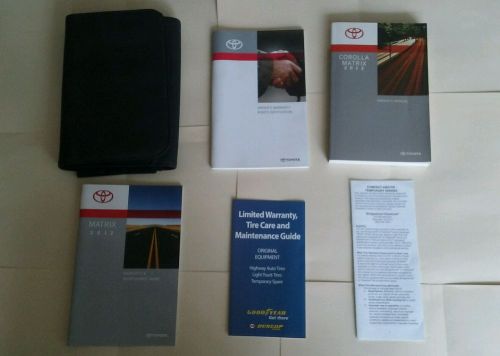 2012 toyota corolla matrix owners manual user guide set oem new free shipping