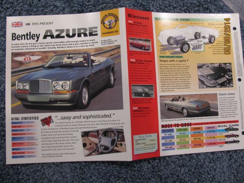 ★★ bentley azure - collector brochure specs info - 1995+ ★★