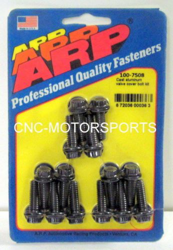 Arp valve cover bolt kit 100-7508 cast aluminum covers black oxide 12 point head