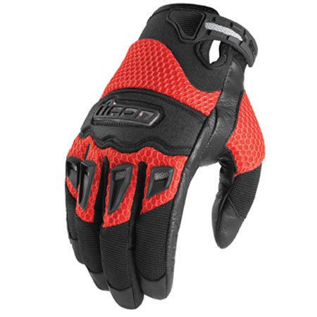 Icon twenty niner 29 textile gloves red