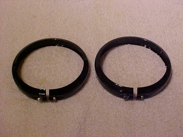 New gloss black stock 4 1/2" stock spotlight trim rings-harleys