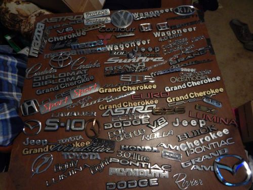 110 mixed lot  chrome &amp; plastic emblems