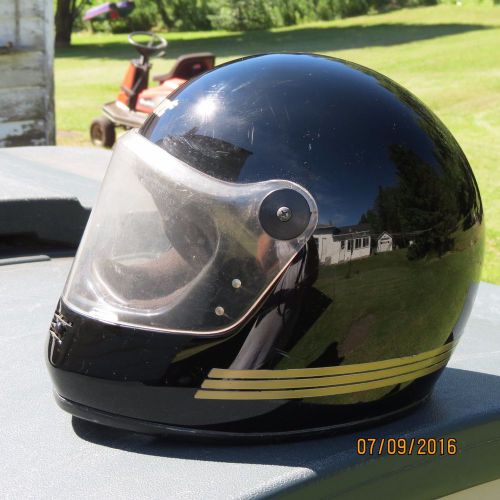 Vintage sprint black full face snowmobile helmet