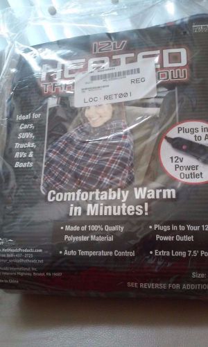 12 volt heated travel throw for  car, suvs, trucks, rvs, boats   black  new
