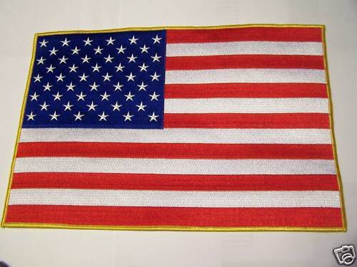 #0900 2xl motorcycle vest patch american flag 11.75"x8"