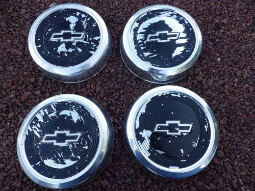 Chevy hubcap set 4 pickup truck van bow tie dog dish 10-10 3/4&#034;  driver qual