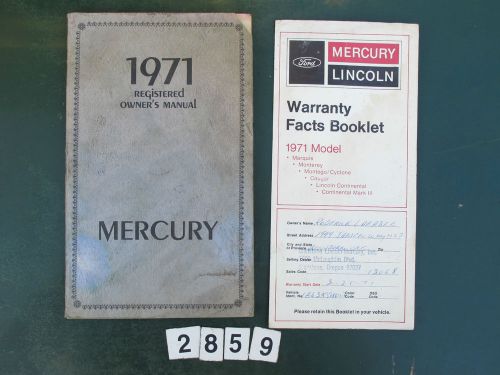 1971 mercury factory oem original vintage registered owner&#039;s manual owner