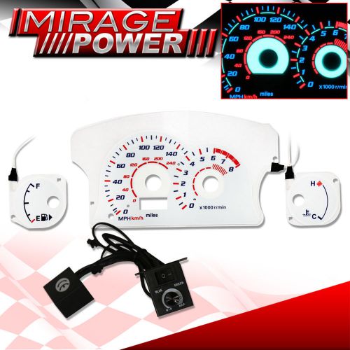 00-04 eclipse l4 white face indiglo reverse glow jdm racing upgrade cluster