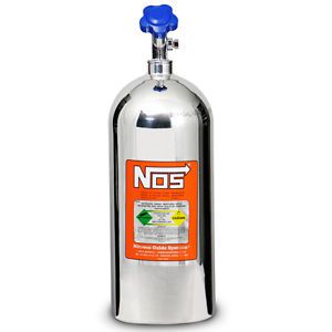 Nos 14745-p nitrous bottle 10 lb. polished w/ high flow valve