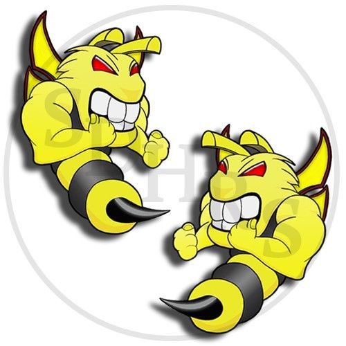 Ski-doo sea-doo killer bee -2 decal stickers -4" tall snowmobiles sleds boats