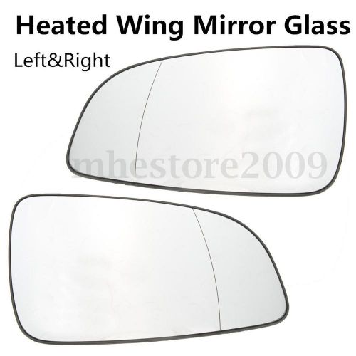 Pair right + left side wing mirror glass heated for vauxhall astra h mk5 04-08