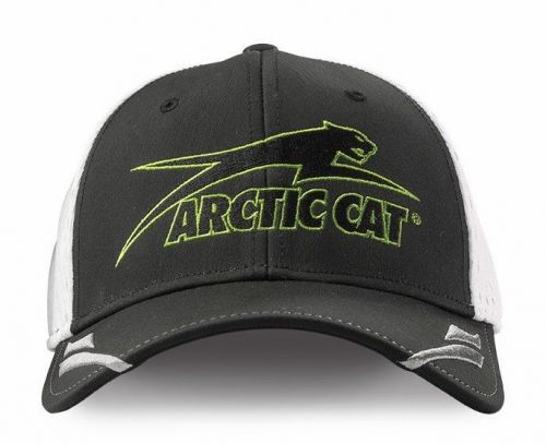 Arctic cat aircat performance mesh fitted cap / hat - grey / white 5263-106 l/xl