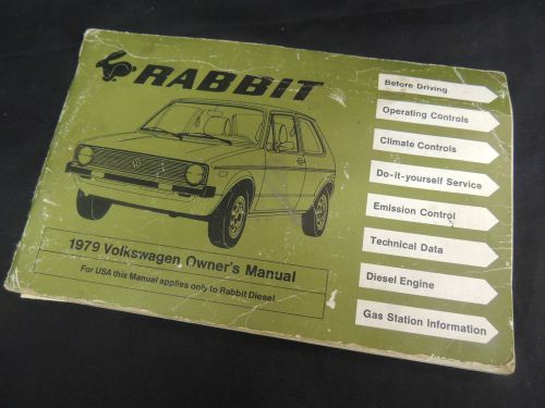 Vintage 1979 volkswagen rabbit car automobile owner&#039;s manual booklet diesel wow