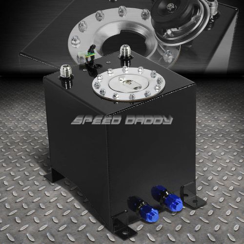 2.5 gallon/9.5l black coat aluminum racing/drift fuel cell tank+cap+level sender