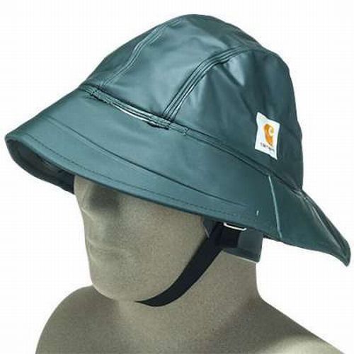 Surrey waterproof hat - green pvc fabric - large / x-large - ear flaps