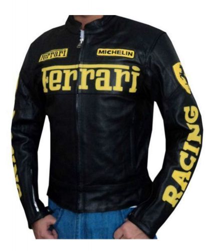 Ferrari motorbike leather sports jacket racing biker jacket ce armour all sizes