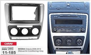 Carav 11-185 2din car radio kit panel skoda octavia 2008-2013 (manual a/c) grey