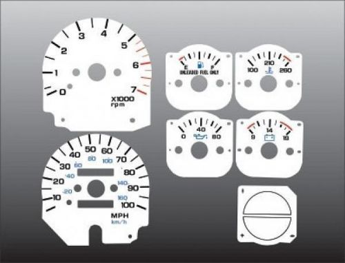 1992-1995 jeep wrangler instrument dash cluster white face gauges 92-95