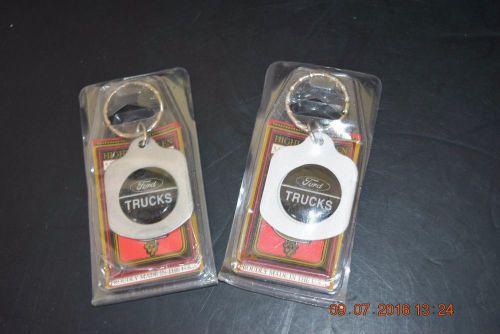 Ford trucks car - key chain - made usa, sealed - silver white lot -2