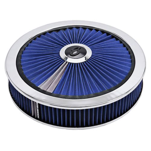 Edelbrock 43661 mustang air cleaner round blue breathable lid