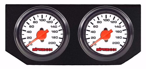Air ride suspension dual needle white air gauges double panel display no switch