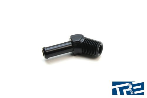 Treadstone performance 1/4" npt to 3/8" hose barb 45 degree fitting hfnb-06an-45