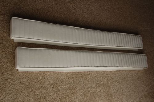 Boat bolster side cushion custom made pleated vinyl   60"x6"x2"