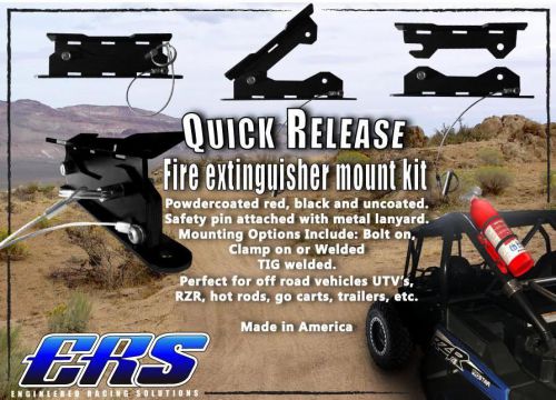 Quick release fire extinguisher mount kit - black