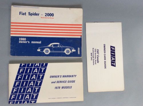 Fiat spider owners handbook manual