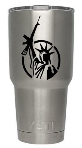 Lady liberty decal for yeti ozark trail arctic tumblers mug, 3.8&#034; x 2.8&#034;