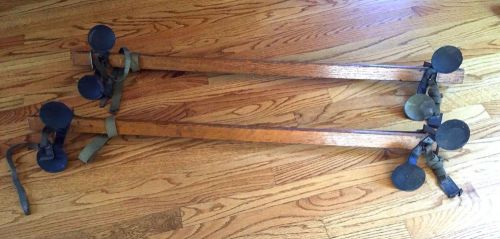 Vintage wood cargoroof top cargo mount rack suction cups surfboard