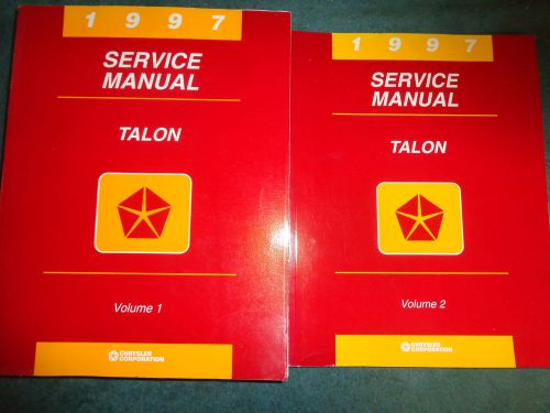 1997 chrysler eagle talon 2 volume shop manual set / original books!!