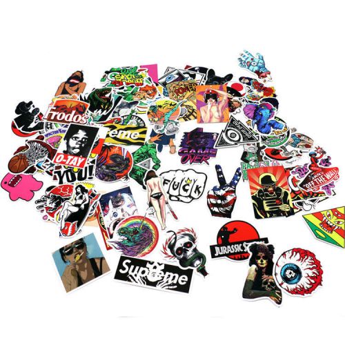 100pcs jdm cartoon waterproof decal witch supreme laptop suitcase car sticker
