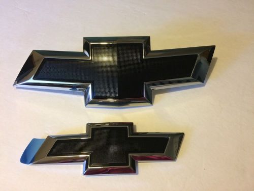 15-17 chevrolet impala black bowtie emblem kit 23287538 chrome &amp; black new