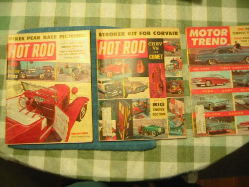 Vintage 1960&#039;s hot rod magazines drags-customs-fords-chevy-eng junk drawer lot -