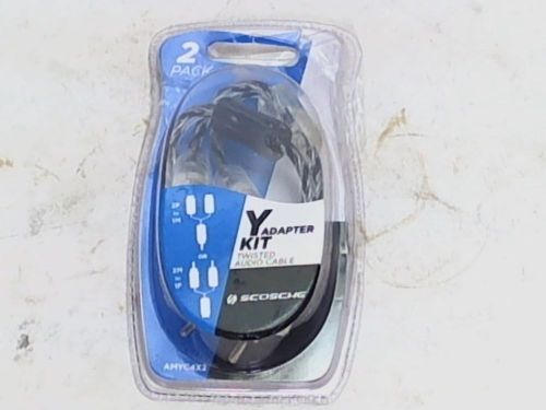 Scosche amyc4x2 rca y adapter splitter two twisted audio cable 2f to 1m 2m to 1f