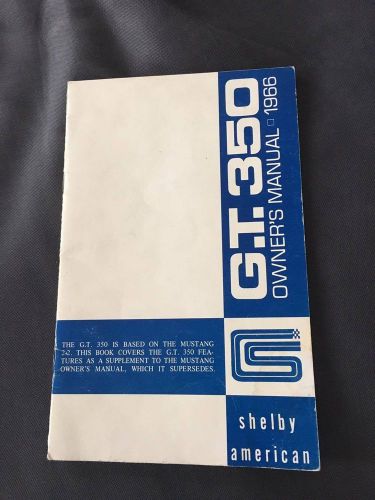 1966 mustang shelby gt350 owners manual &#034;with patina&#034;