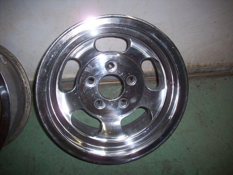 Vintage 1960's 14 X 7 Polished aluminum wheels GTO 442 Chevelle Camaro GS set , US $599.99, image 2