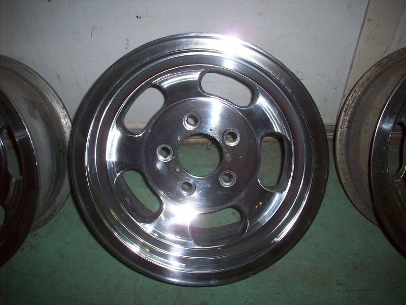 Vintage 1960's 14 X 7 Polished aluminum wheels GTO 442 Chevelle Camaro GS set , US $599.99, image 4
