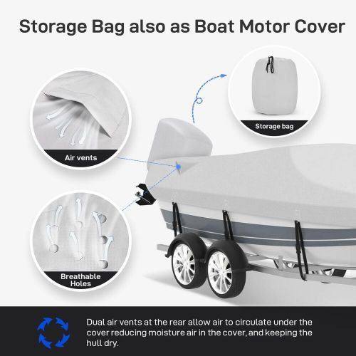 20 Boat Cover, Upgraded 900D Waterproof Boat Cover 22 ft for Boat with Outboa..., US $174.78, image 3