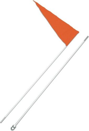 Safety vehicle flag with fiberglass pole white 6' 2-piece