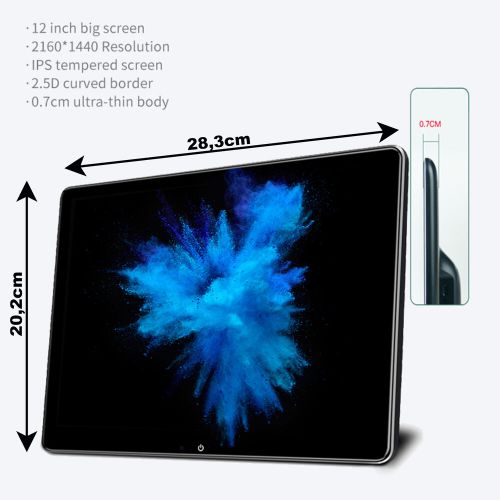 For mercedes 1 set 12&#034; touchscreen android headrests monitor 8+128gb wifi+sim-