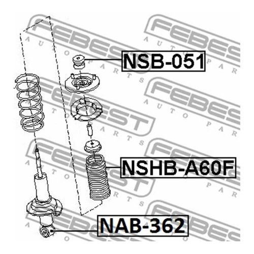 Febest bush, shock absorber nab-362 for titan armada genuine top german quality