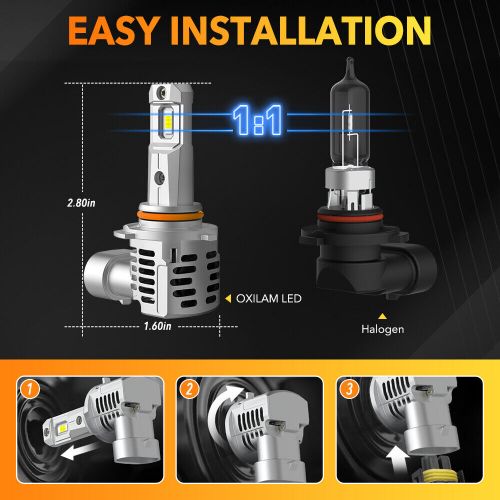 OXILAM 9005 HB3 LED Headlight Kit High Low Beam Bulbs Bright White 6500K Canbus, US $21.84, image 9