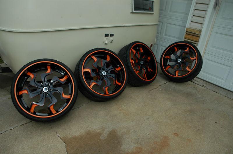 Asanti 24"  tires wheels fullrun tires 2000 miles dodge mopar custom paint