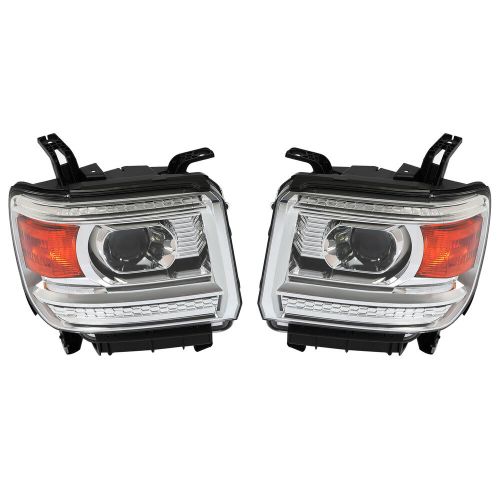 Projector Headlights Chrome Headlamp L+R For GMC Sierra 1500 2500 3500 2014-2019, US $165.00, image 18