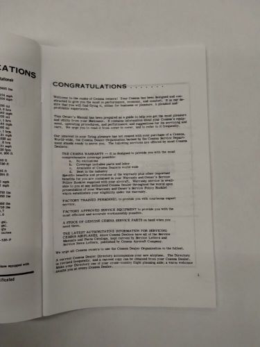 Cessna 1972 U206F Stationair Owner's Manual-Reproduction, US $9.95, image 17
