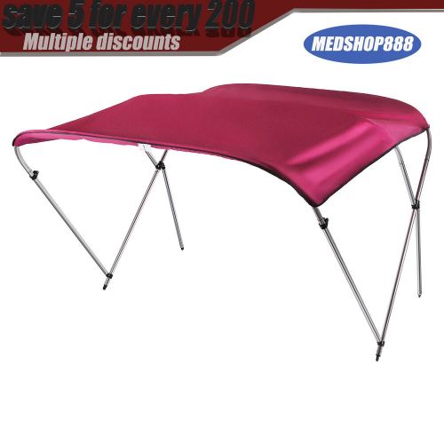 PU Coating Bimini Top Boat Cover 3 Bow 6?? Long, Red, waterproof,?UV-resistant, US $105.01, image 5