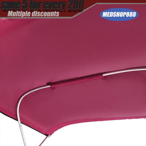 PU Coating Bimini Top Boat Cover 3 Bow 6?? Long, Red, waterproof,?UV-resistant, US $105.01, image 7